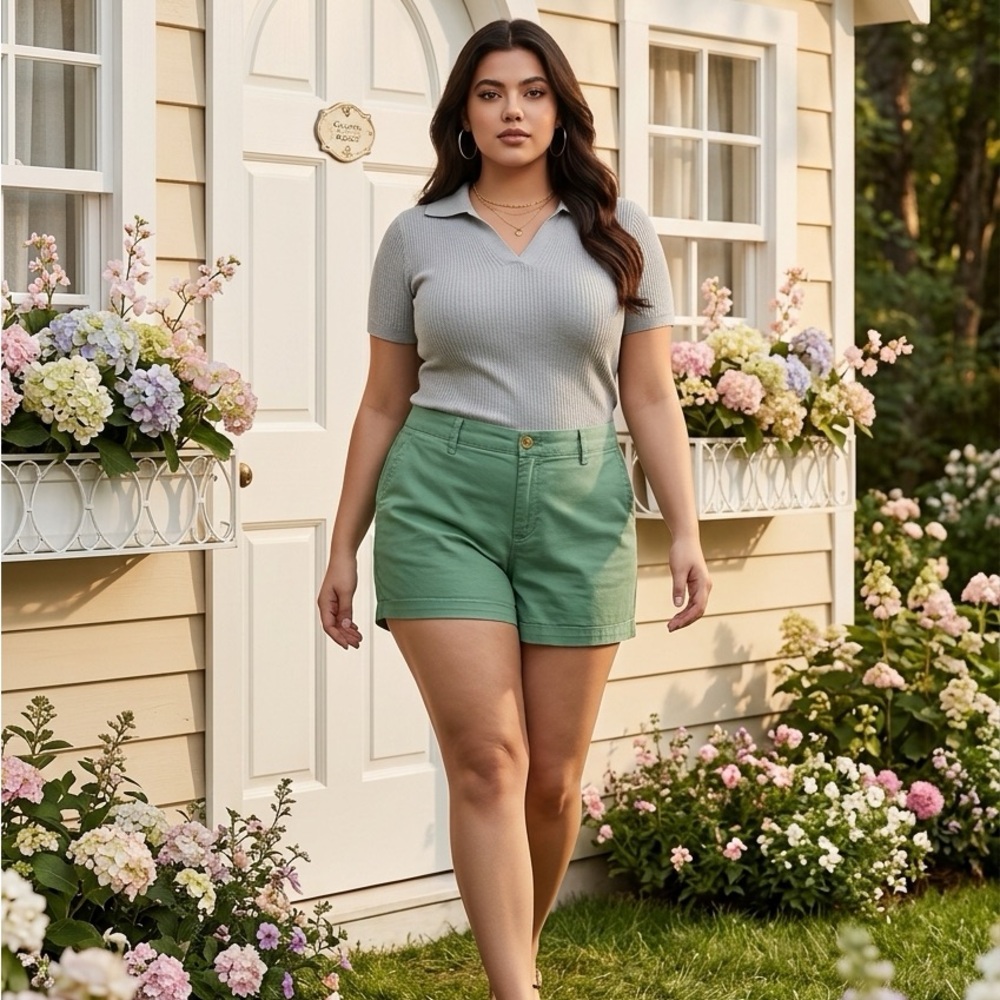 Old Navy Women's Green Bermuda Shorts